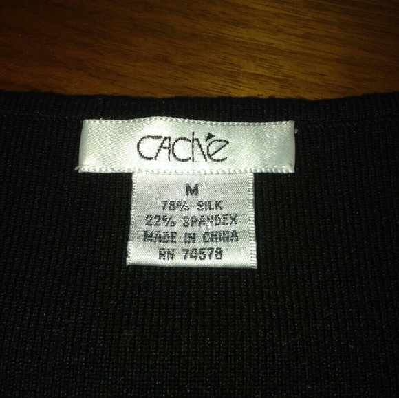 CACHE sweater cardigan black jet crystal zipper - Picture 7 of 7